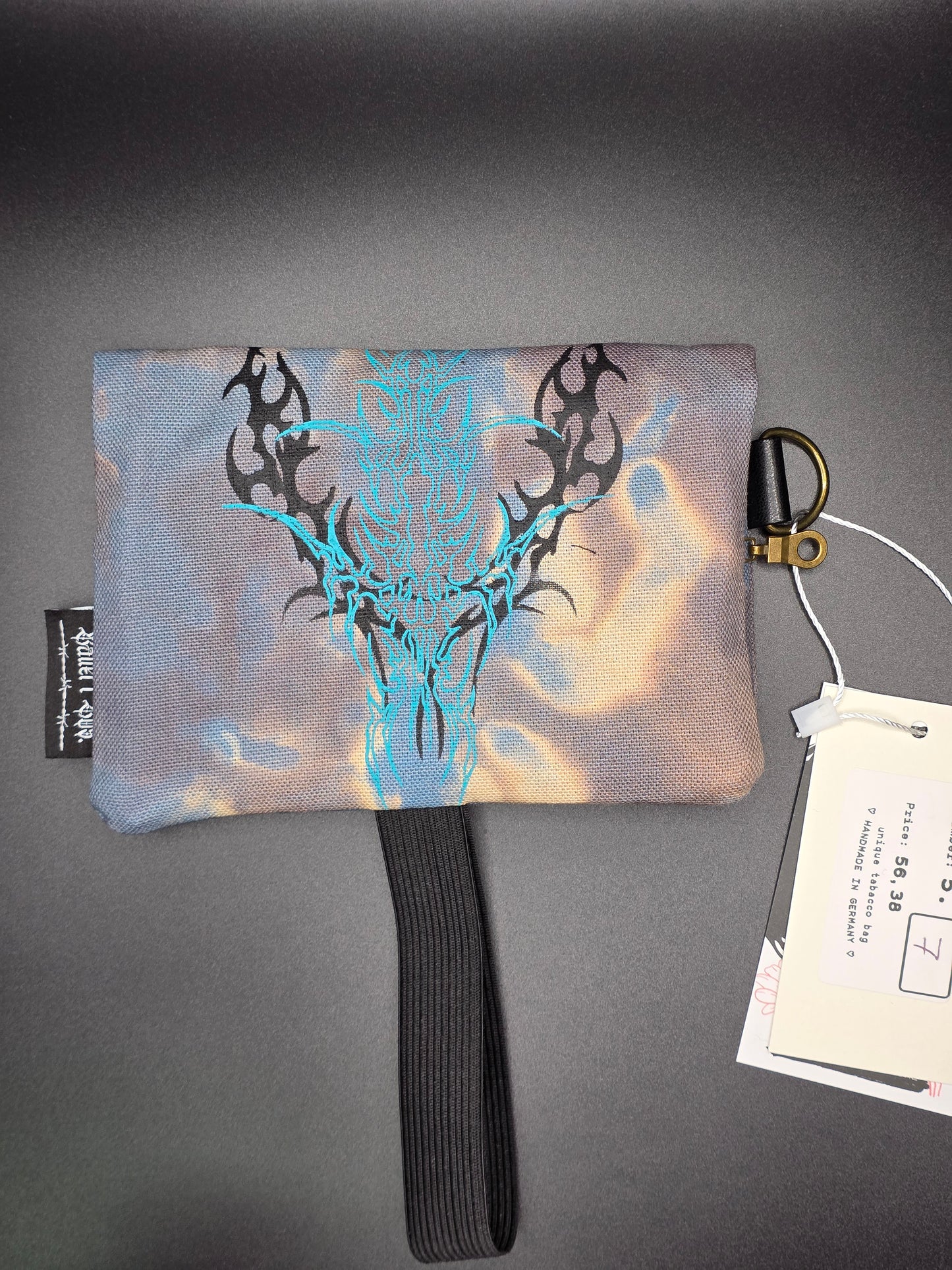 5.7 Tabacco pouch, Tribals, gray batik