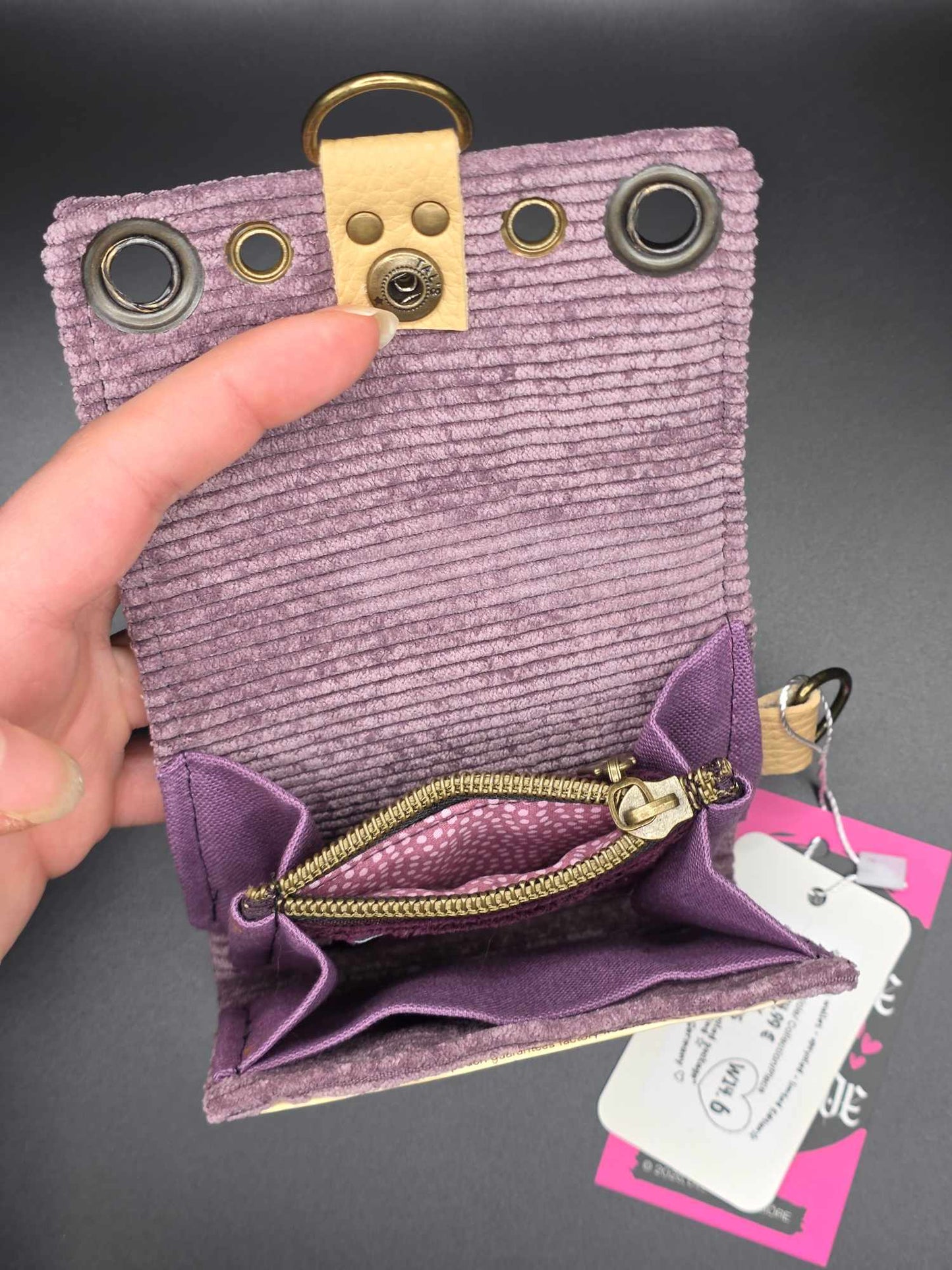 W14.6 wallet - upcycled, pink points