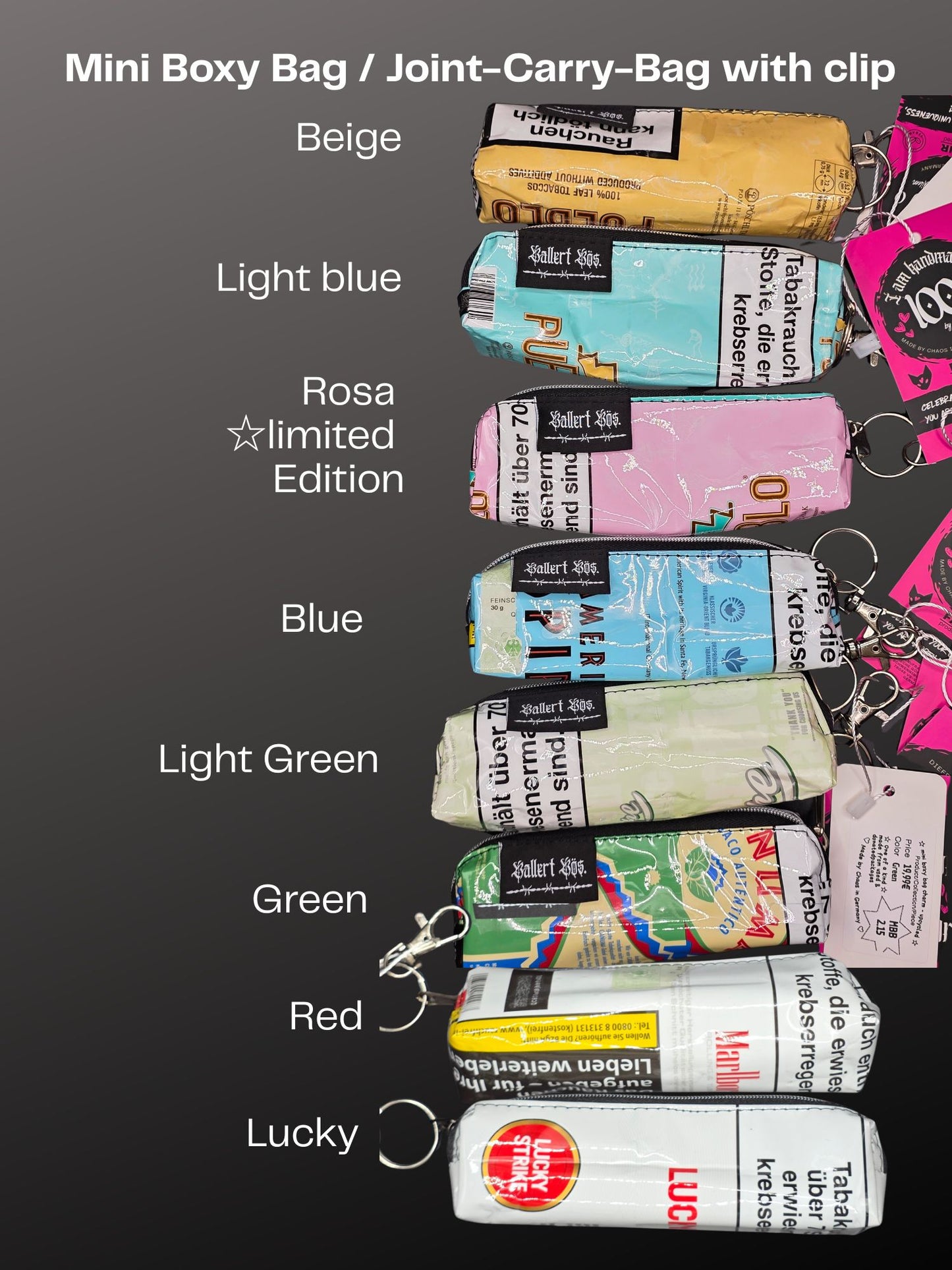 Mini Boxy Bag Charm, Joint-Carry-Bag - Upcycled