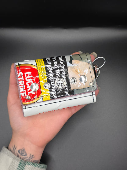 9.3 wallet, upcycled, white cats