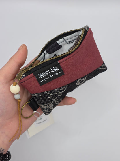 Mini Zip Wallet - Red - Cats & Dogs