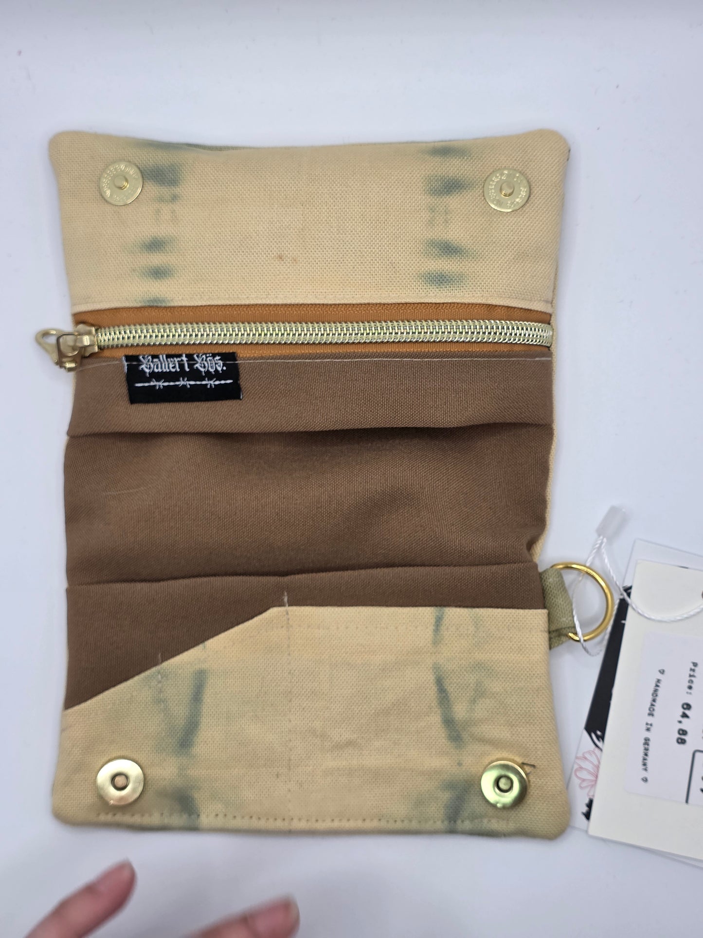 3.7 Tabacco pouch, Sun&Moon Tarot, green batik