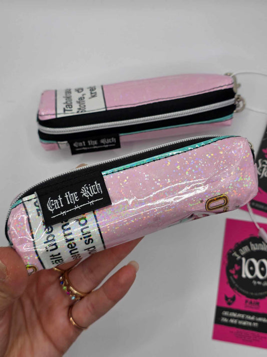 ✨️Holo✨️ Mini Boxy Bag Charm, Joint-Carry-Bag - Upcycled, rosa