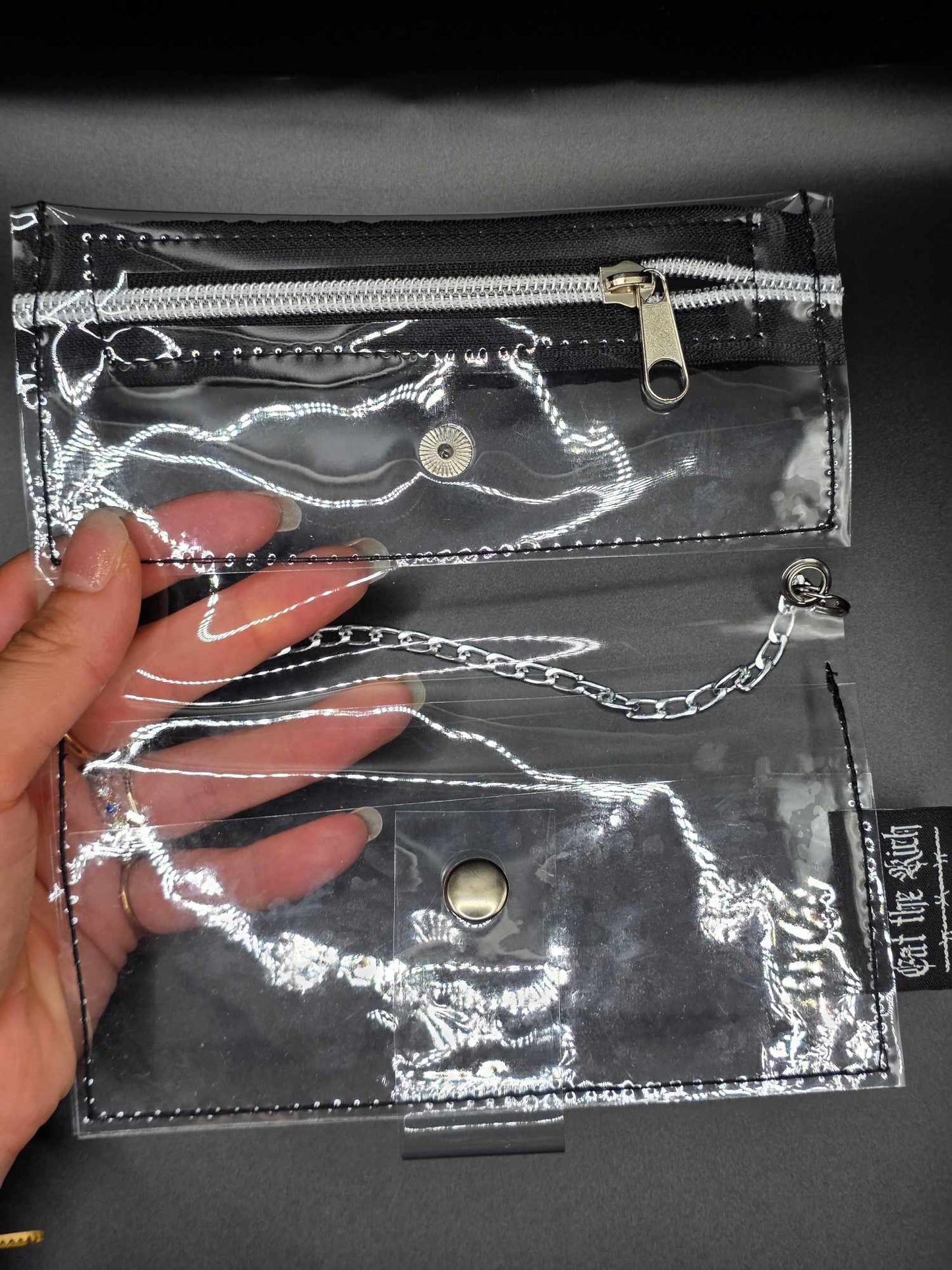 Vinyl Tabaktasche, Transparent