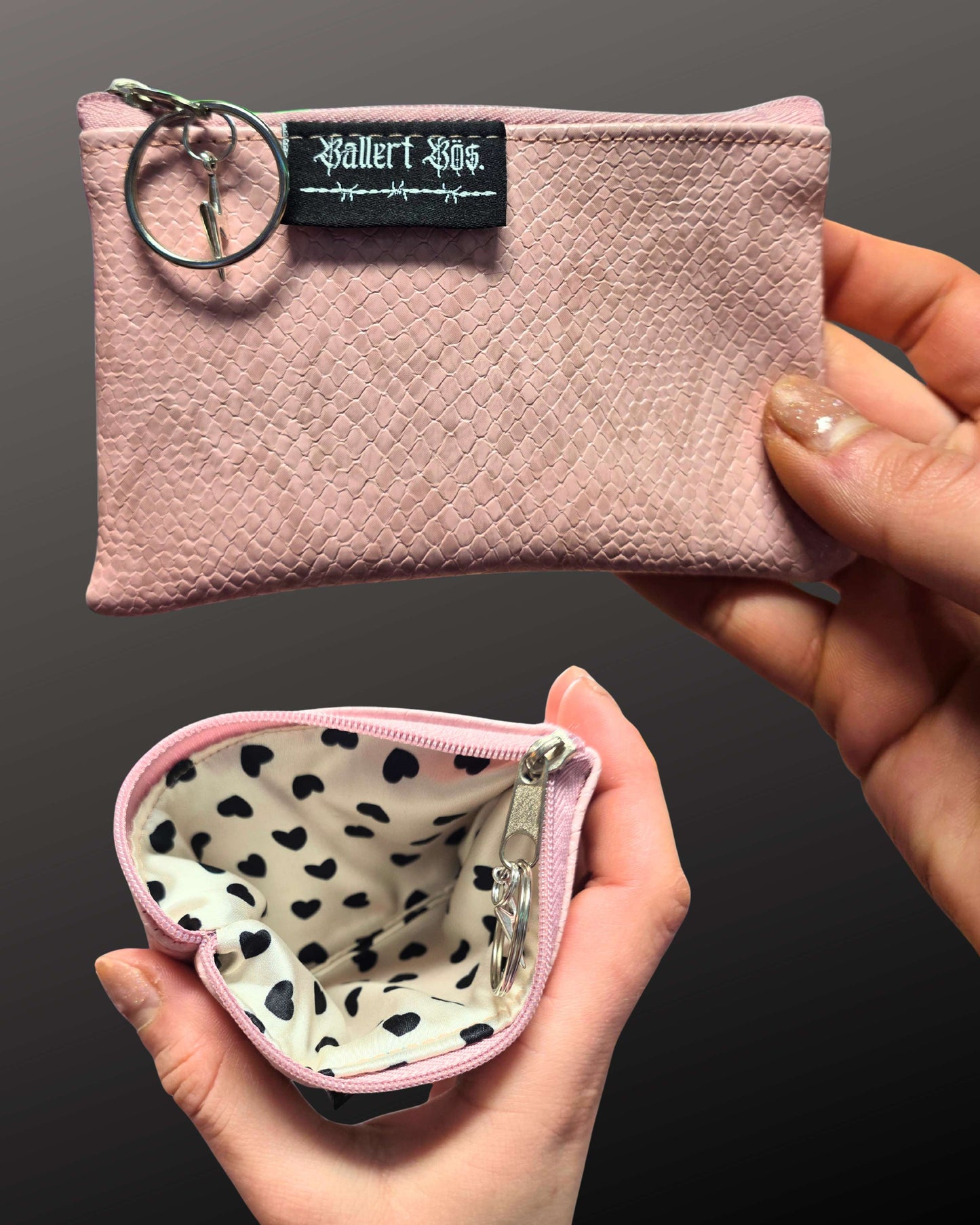 Snake Zip Wallet, pink