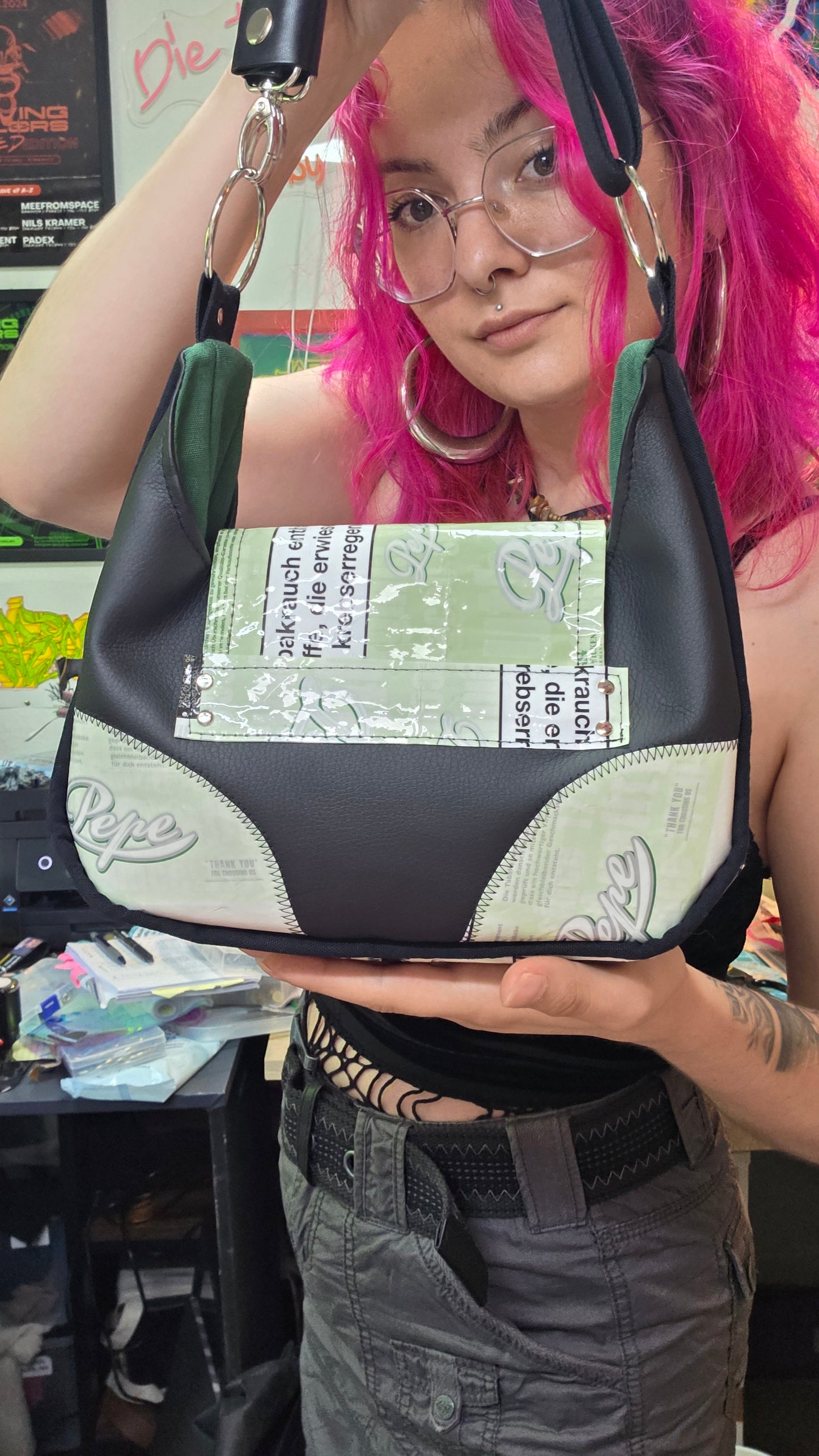 Tabak Handtasche, Version 2 - hellgrün