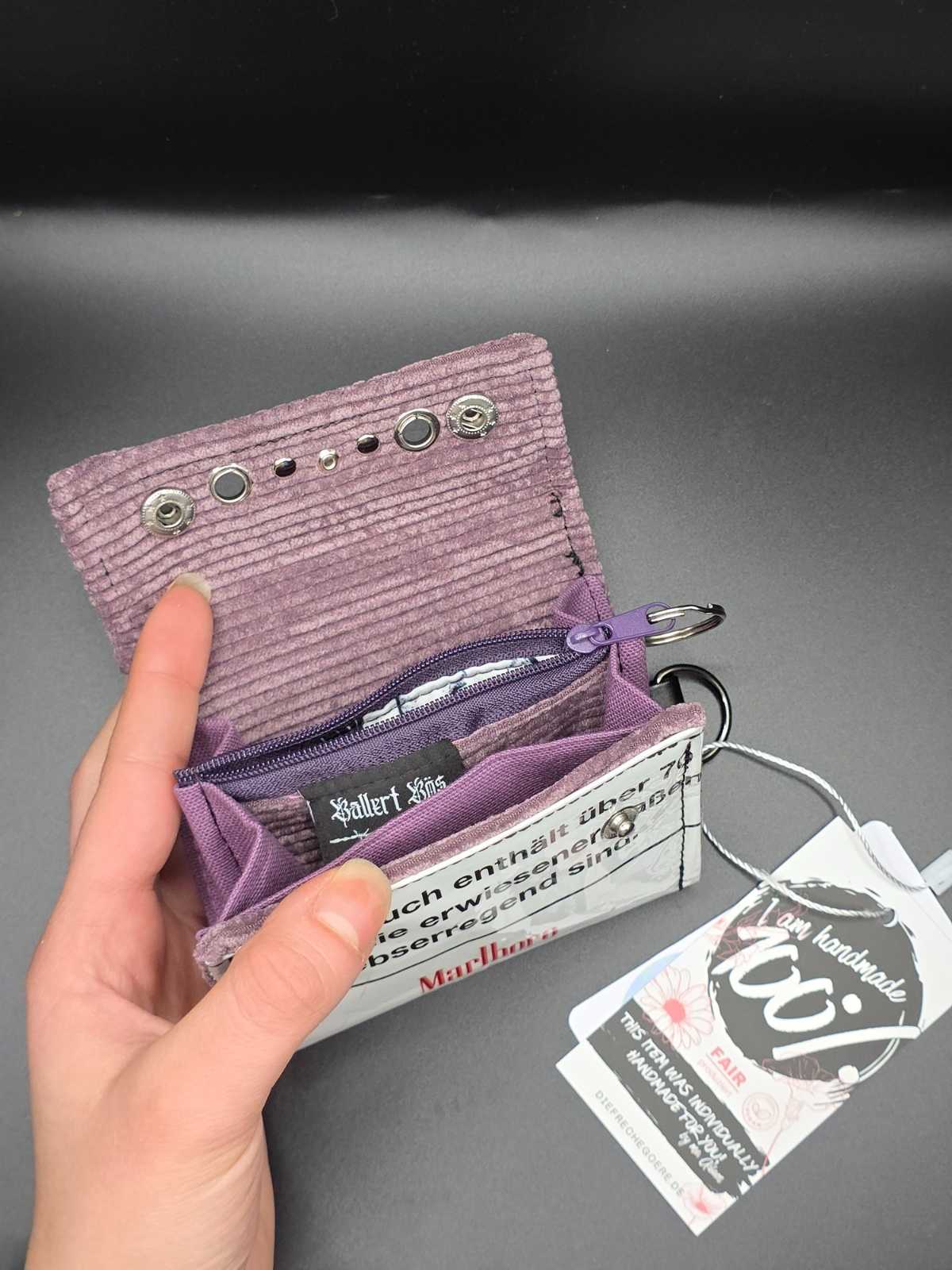 9.4 wallet, upcycled, b&amp;w cats