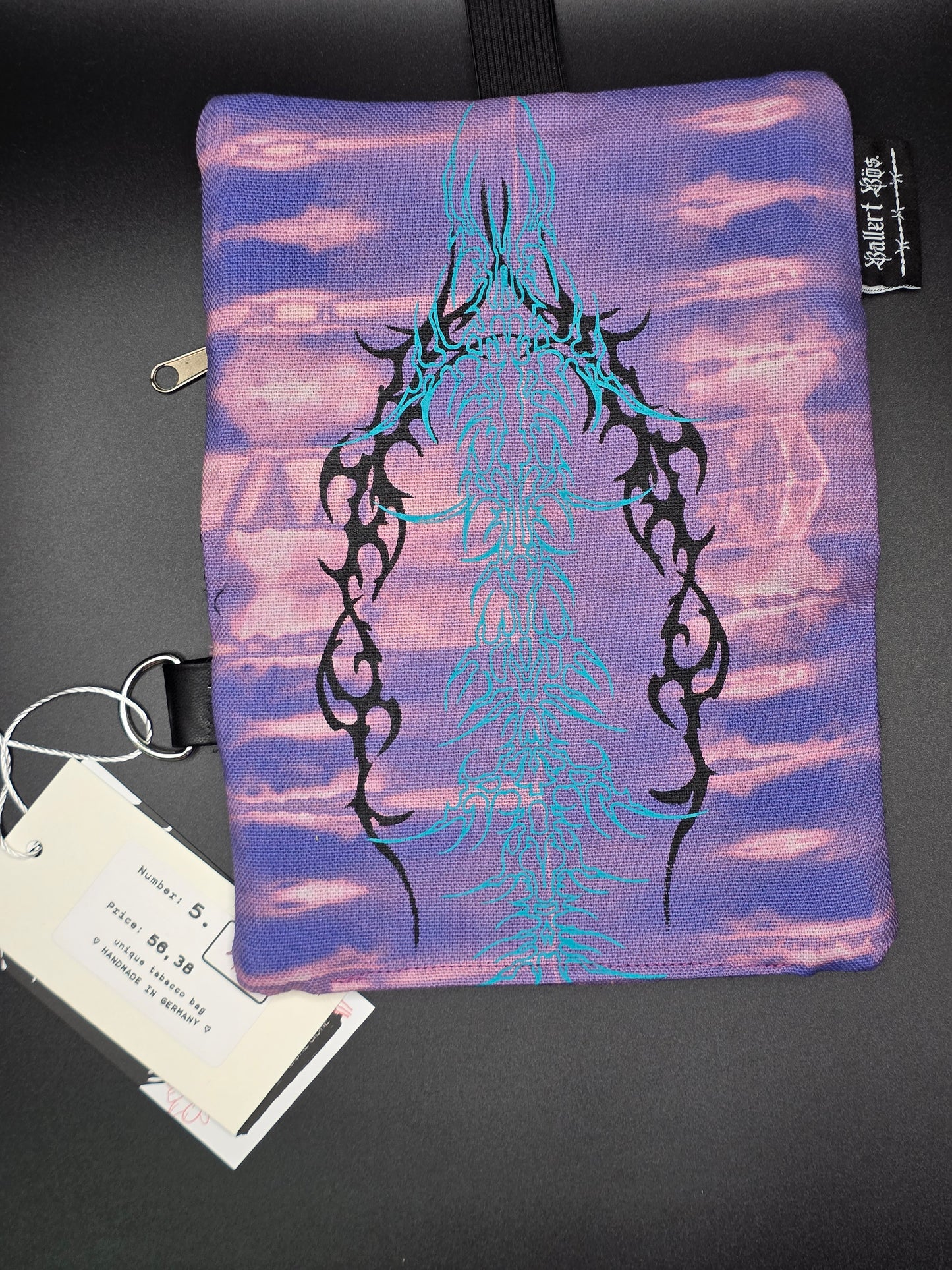 5.4 Tabacco pouch, Tribals, purple batik