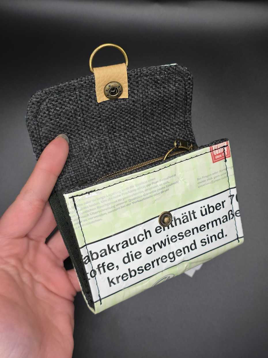 10.11 wallet - upcycled, beige cats