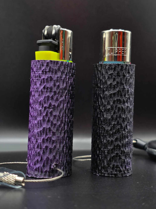 Trippy 3D Feuerzeug, ripples, schwarz-lila