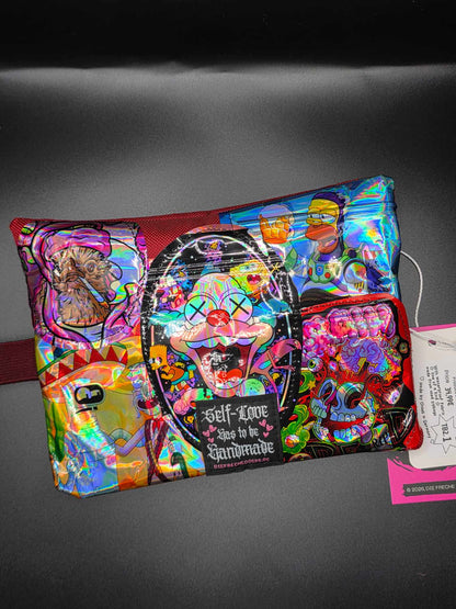 TB2.1 Trippy Zip Bag - upcycled, rot