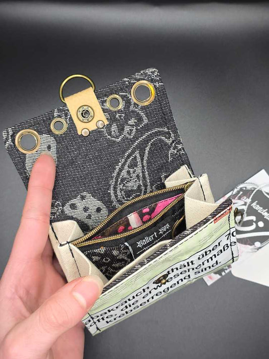 10.4 wallet - upcycled, shrooms lining