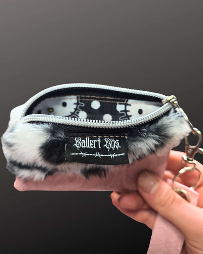 Snake Zip Wallet, pink with wristband