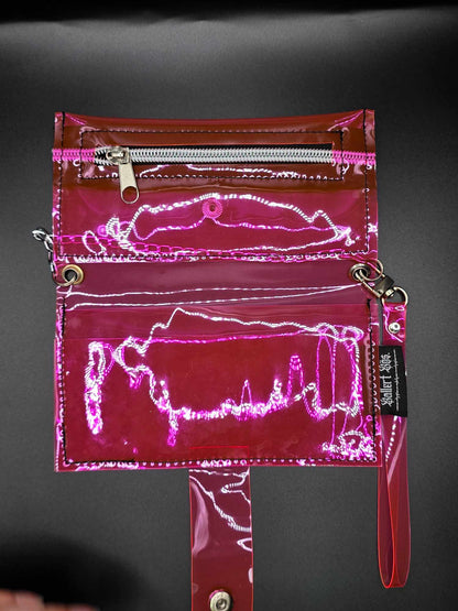 Vinyl Tabaktasche, Transparent, pink