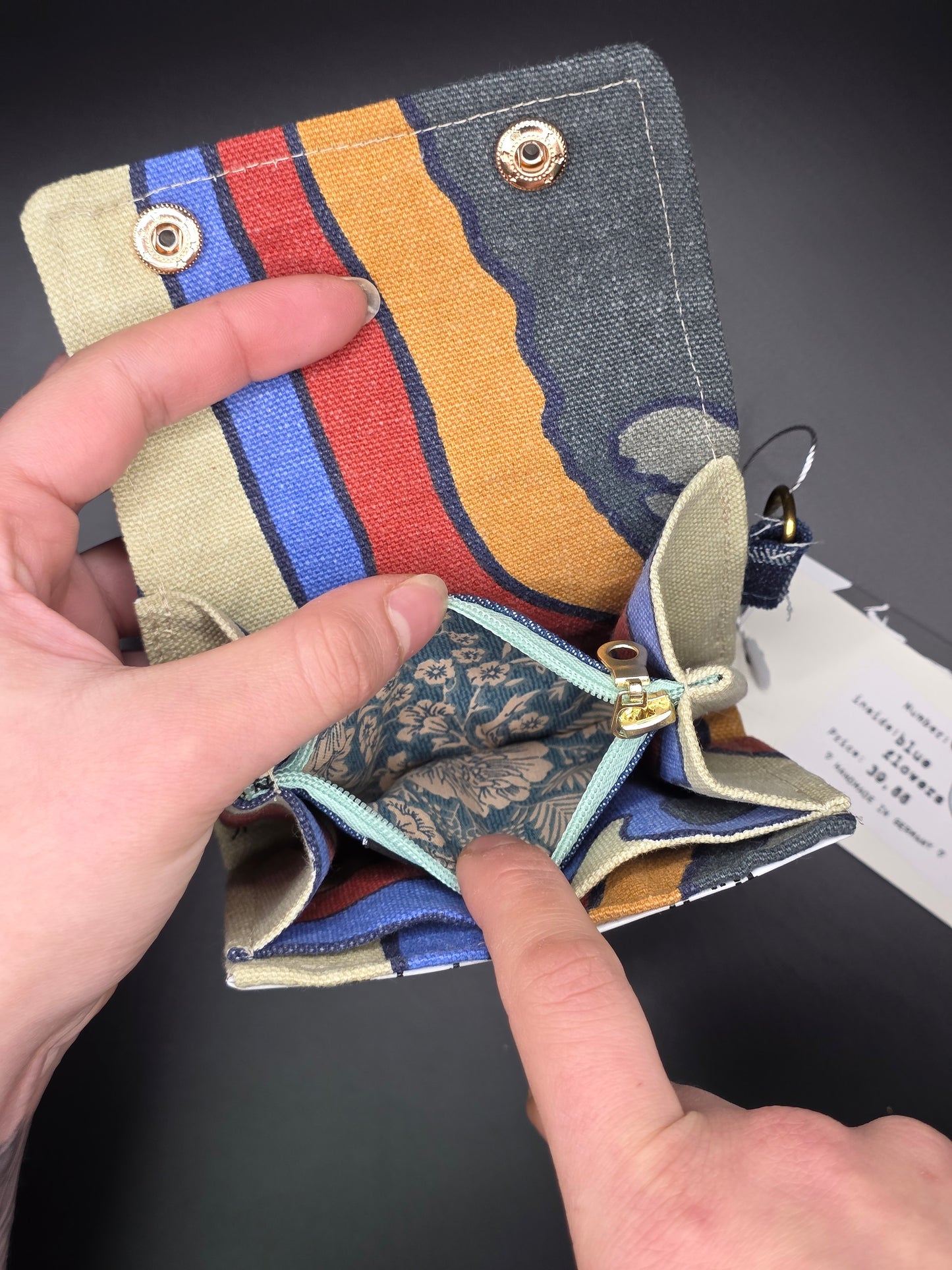 6.16 upcycling wallet - BLUE FLOWERS