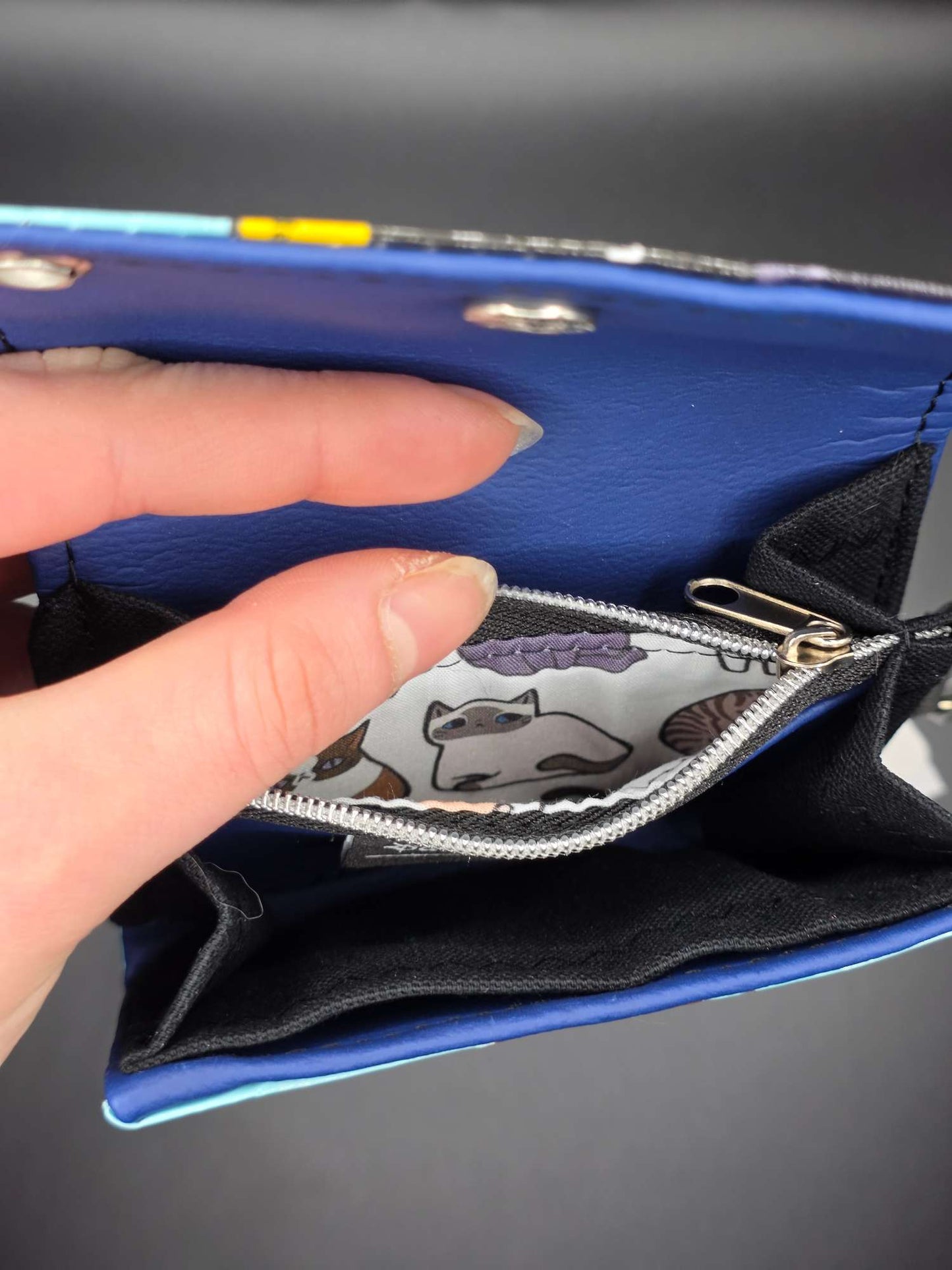 W12.2 wallet - upcycled, cats