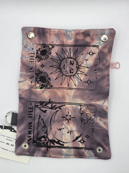 3.11 Tabacco pouch, Sun&amp;Moon Tarot, gray batik