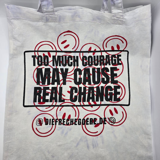 Einkaufstasche "REAL CHANGE" - handbedruckt - Nr. 2