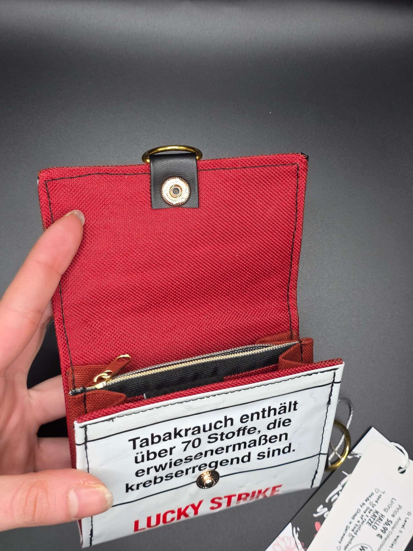 W12.9 wallet - upcycled, Hallo Katze