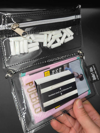 Vinyl Tabaktasche, Transparent