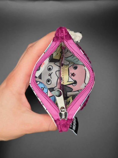mini zip wallet - Upcycled, rosa