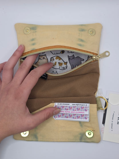 3.7 Tabacco pouch, Sun&Moon Tarot, green batik