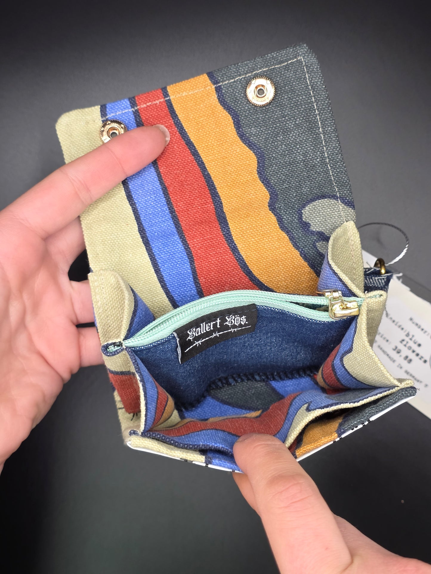 6.16 upcycling wallet - BLUE FLOWERS