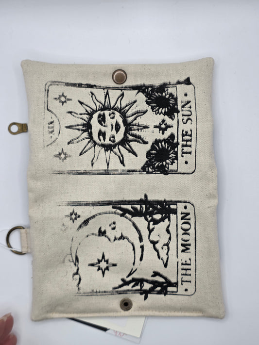 3.1 Tabacco pouch, Sun&Moon Tarot, beige (B-Ware*)