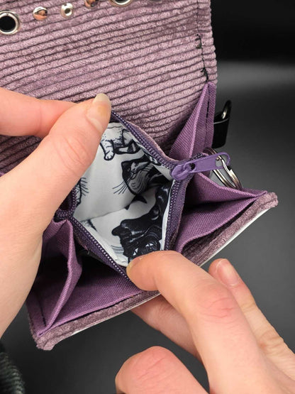 9.4 wallet, upcycled, b&amp;w cats