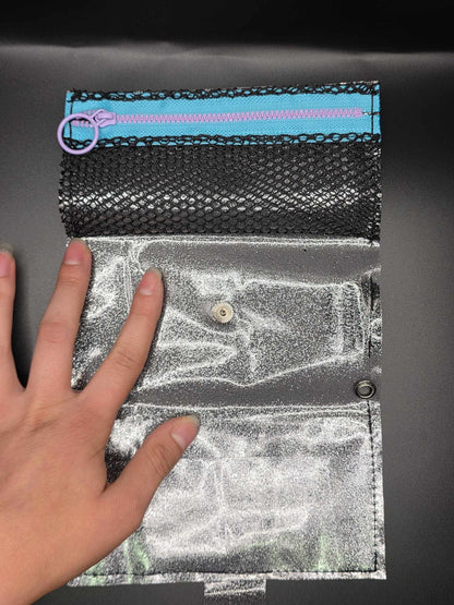Vinyl Tabaktasche, Transparent, glitzer