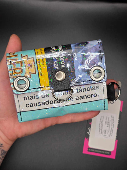 W17.7 wallet - upcycled, cats ✨️holo stars✨️