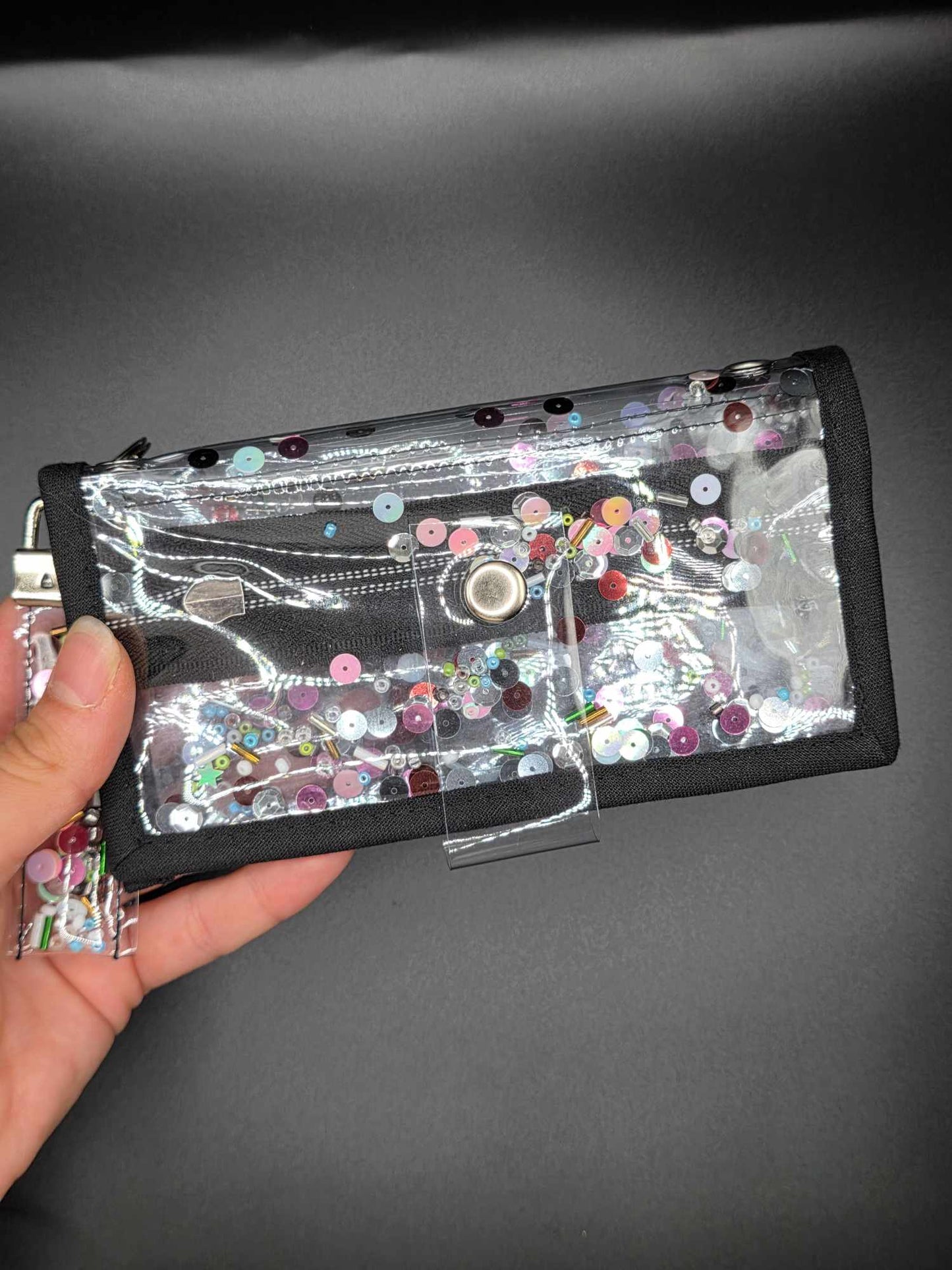 Vinyl Tabaktasche, Transparent, Fidget-Edition "Perlen"