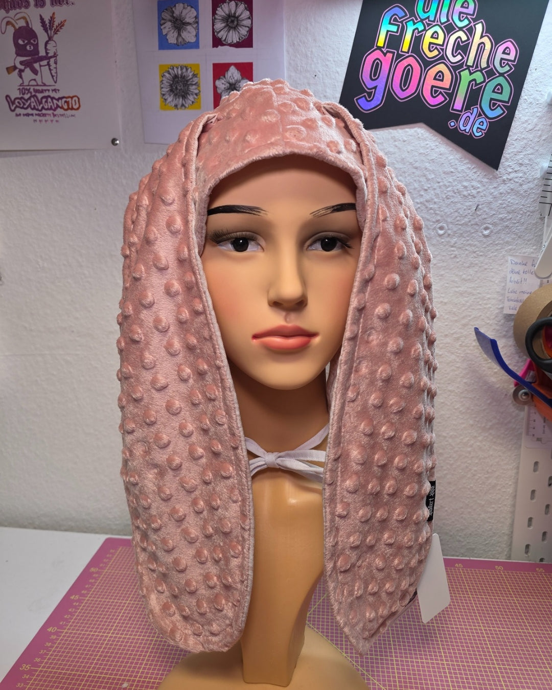 Bunny Bonnet Hat, test piece