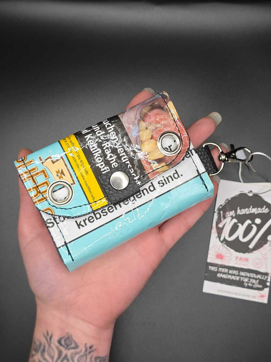 10.6 wallet - upcycled, happy cats