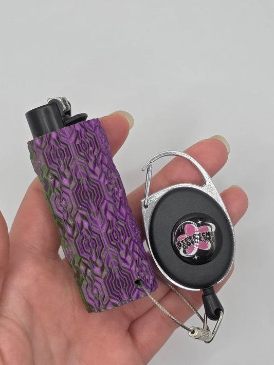 Trippy 3D Feuerzeug, lila - grün - DIE FRECHE GÖRE