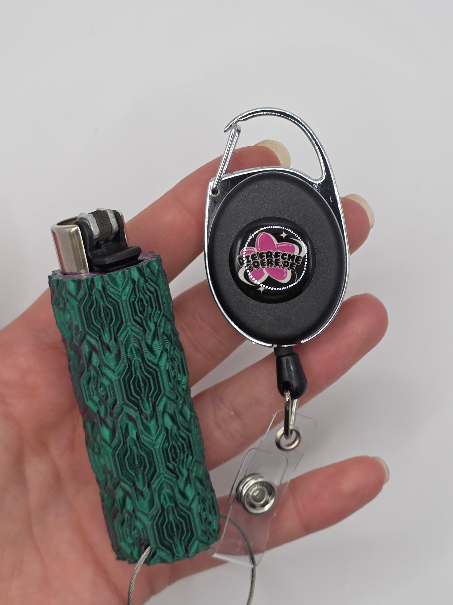 Trippy 3D Feuerzeug, pink - grün - DIE FRECHE GÖRE